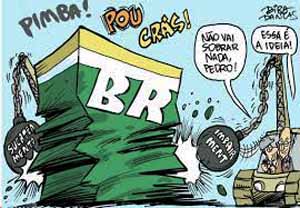 Charge: Bira Dantas - O desamnche da Petrobras - Crime de Lesa-ptria