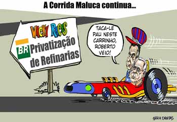 Charge: Bira Dantas - Privatizao da Petrobras: O Desmanche
