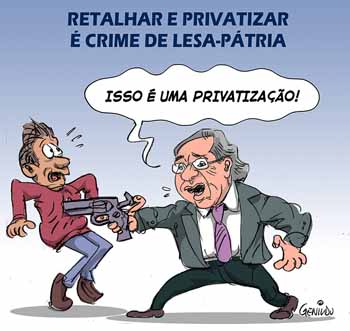 Charge: Genildo  - Guedes e privatizao