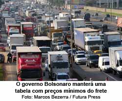 O governo Bolsonaro manter uma tabela com preos mnimos do frete - Foto: Marcos Bezerra / Futura Press