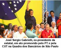 Jos Srgio Gabrielli, ex-presidente da Petrobras em ato do PT e CUT