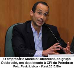 O empresrio Marcelo Odebrecht, do grupo Odebrecht, em depoimento  CPI da Petrobras - Paulo Lisboa - 1.set.2015/Efe