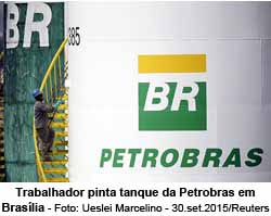 Tanque da Petrobras em pintura - Uesley Marcelino / 30.set.2015 / Reuters