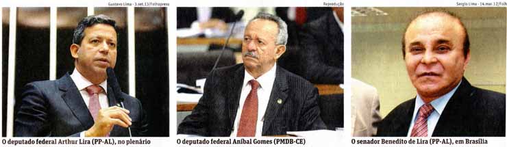 Folha de So Paulo - 05/09/2015 - Deputado Federal Arthur Lira, Anibal Gomes e senador Benedito Lira