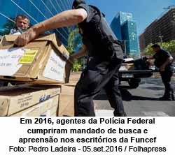Em 2016, agentes da Polcia Federal cumpriram mandado de busca e apreenso nos escritrios da Funcef - Pedro Ladeira - 05.set.2016 / Folhapress