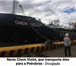 Navio Chem Violet, que transporta leo para a Petrobras - Divulgao
