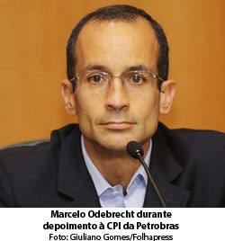 Marcelo Odebrecht durante depoimento  CPI da Petrobras (Giuliano Gomes/Folhapress)