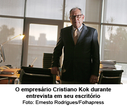 Folha de So Paulo - 19/03/2015 - O empresrio Cristiano Kok durante entrevista em seu escritrio - Foto: Ernesto Rodrigues/Folhapress