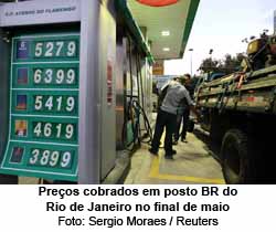 Preo dos combustveis no final de maio/2018 no RJ - Foto: Sergio Moraes / Reuters