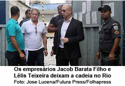 Os empresrios Jacob Barata Filho e Llis Teixeira deixam a cadeia no Rio - Foto: Jose Lucena/Futura Press/Folhapress