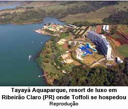 Tayay Aquaparque, resort de luxo em Ribeiro Claro (PR) onde Toffoli se hospedou - Reproduo