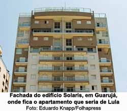 Fachada do edifcio Solaris, em Guaruj, onde fica o apartamento que seria de Lula - Foto: Eduardo Knapp/Folhapress