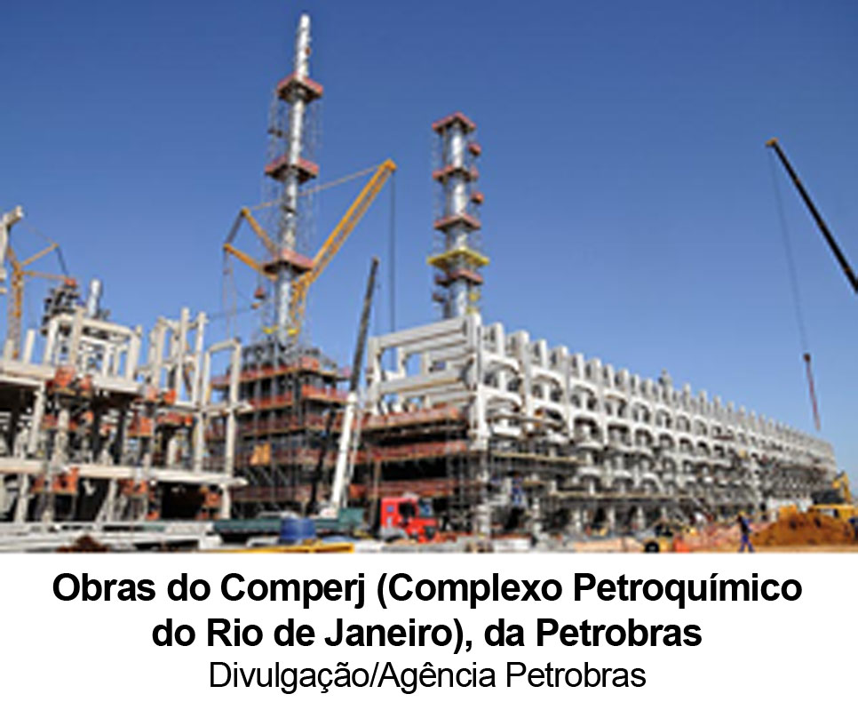 Folha de So Paulo - 30/10/14 - Obras do Comperj com atuao da Yoyo-Setal - Foto: Agncia Petrobras
