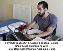 Formado desde 2014, Gabriel Fonseca Peixoto ainda busca emprego na rea - Domingos Peixoto/Agncia o Globo