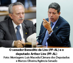 G1 O Globo - 05/08/2015 - O senador Benedito de Lira (PP-AL) e o deputado Arthur Lira (PP-AL) (Foto: Montagem: Luis Macedo/Cmara dos Deputados e Marcos Oliveira/Agncia Senado