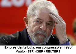 Ex-presidente Lula, em congresso em So Paulo - Foto: Stringer / Reuters
