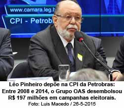 Lo Pinheiro depe na CPI da Petrobras: Entre 2008 e 2014, o Grupo OAS desembolsou R$ 197 milhes em campanhas eleitorais. - Luis Macedo / 26-5-2015