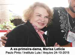 A ex-primeira-dama, Marisa Letcia - Paulo Pinto / Instituto Lula / Arquivo 24-10-2015