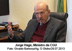 O Globo 18/11/14 - PETROLO: Ministro da CGU Jorge Hage - Foto: Givaldo Barbosa/Ag. O Globo