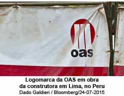 Logomarca da OAS em obra no Per - Foto: Dado Galdiere - Bloomberg / 24.07.2015