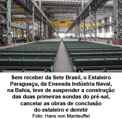O Globo - 22/03/20151 - Estaleiro Paraguau, na Bahia, para por falta de pagamento da Sete Brasil - Foto: Hans von Manteuffel