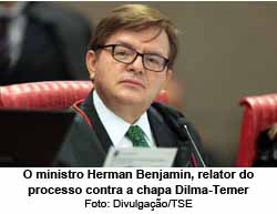O ministro Herman Benjamin, relator do processo contra a chapa Dilma-Temer - Divulgao/TSE