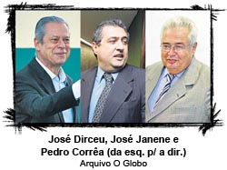 O Globo - 31/05/15 - Jos Dirceu, Jos Janene e Pedro Corra (da esq. p/ a dir.) - Arquivo O Globo