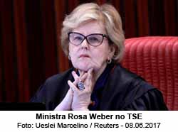 Ministra Rosa Weber no TSE - Foto: Ueslei Marcelino/Reuters - 08.06.2017
