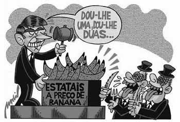 Charge: A privatizao de Bolsonaro