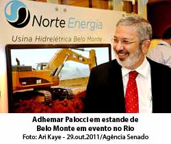 Folha de So Paulo - 02/11/15 - Adhemar Palocci em estande de Belo Monte em evento no Rio - Ari Kaye - 29.out.2011/Agncia Senado