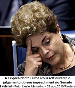 A ex-presidente Dilma Rousseff durante o julgamento do seu impeachment no Senado Federal - Foto: Ueslei Marcelino - 29.ago.2016/Reuters