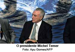 O presidente Michel Temer  - Foto: Apu Gomes/AFP