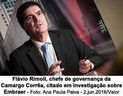 Flvio Rimoli, chefe de governana da Camargo Corra, citado em investigao sobre Embraer - Foto: Ana Paula Paiva - 2.jun.2016/Valor