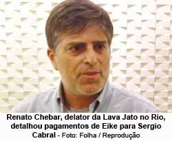 Renato Chebar, delator da Lava Jato no Rio, detalhou pagamentos de Eike para Sergio Cabral - Foto: Reproduo