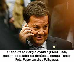 O deputado Sergio Zveiter (PMDB-RJ), escolhido relator da denncia contra Temer - Foto: Pedro Ladeira / Folhapress