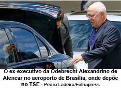 O ex-executivo da Odebrecht Alexandrino de Alencar no aeroporto de Braslia, onde depe no TSE - Pedro Ladeira/Folhapress