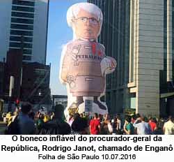 O boneco inflvel do procurador-geral da Repblica, Rodrigo Janot, chamado de Engan