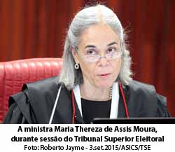 Folha de So Paulo - 07/11/15 - A ministra Maria Thereza de Assis Moura, durante sesso do Tribunal Superior Eleitoral - Roberto Jayme - 3.set.2015/ASICS/TSE