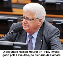 Folha de São paulo - 12/03/2015 - O deputado Nelson Meurer (PP-PR), investigado pela Lava Jato, no plenário da Câmara