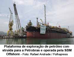 Plataforma de explorao de petrleo construda para a Petrobras e operada pela SBM Offshore - Foto: Rafael Andrade/Folhapress