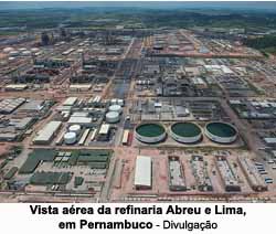 Vista area da refinaria Abreu e Lima, em Pernambuco - Divulgao