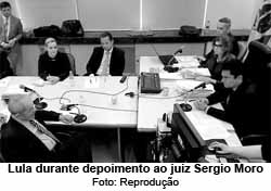 Lula durante depoimento ao juiz Sergio Moro - Foto: Reproduo