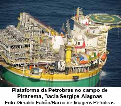 Plataforma da Petrobras no campo de Piranema, Bacia Sergipe-Alagoas - Geraldo Falco/Banco de Imagens Petrobras