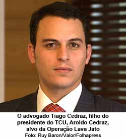 Folha de So Paulo - 19/07/2015 - O advogado Tiago Cedraz, filho do presidente do TCU, Aroldo Cedraz, alvo da Operao Lava Jato - Foto: Ruy Baron/Valor/Folhapress