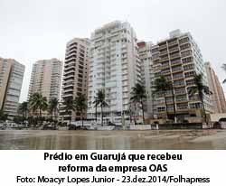 Folha de So Paulo - 19/11/15 - Prdio em Guaruj que recebeu reforma da empresa OAS - Moacyr Lopes Junior - 23.dez.2014/Folhapress