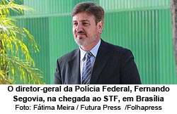 O diretor-geral da Polcia Federal, Fernando Segovia, na chegada ao STF, em Braslia - Foto: Ftima Meira / Futura Press  /Folhapress