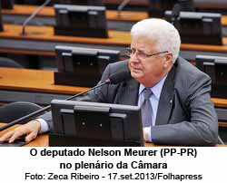 O deputado Nelson Meurer (PP-PR) no plenrio da Cmara - Foto: Zeca Ribeiro - 17.set.2013/Folhapress