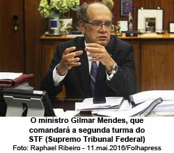 O ministro Gilmar Mendes, que comandar a segunda turma do STF (Supremo Tribunal Federal) - Foto: Raphael Ribeiro - 11.mai.2016/Folhapress
