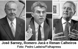 Jos Sarney, Romero Juc e Renan Calheiros - Pedro Ladeira/Folhapress
