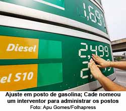 Ajuste em posto de gasolina; Cade nomeou um interventor para administrar os postos - Apu Gomes/Folhapress